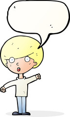 cartoon shocked boy with speech bubble