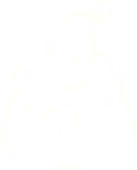 Christmas Pig Chalk Drawing