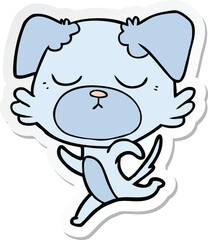 sticker of a cute cartoon dog