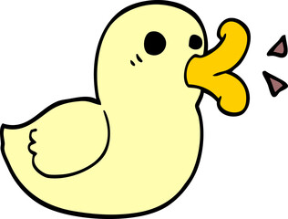 cartoon doodle happy duck