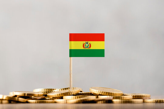 The Flag of Bolivia with Coins.