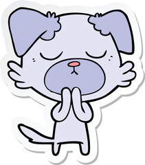 sticker of a cute cartoon dog