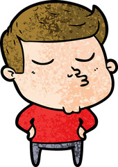 cartoon model guy pouting