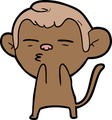 cartoon suspicious monkey