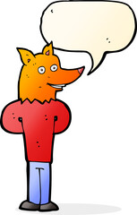 cartoon fox man with speech bubble