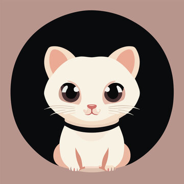 Cute vector illustration of ferret or mangust