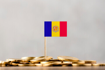 The Flag of Andorra with Coins.