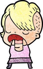 cartoon cool hipster girl talking