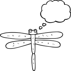 freehand drawn thought bubble cartoon bug