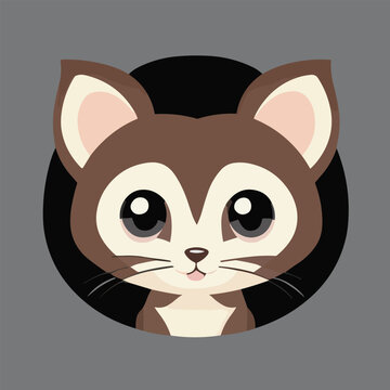 Cute vector illustration of ferret or mangust