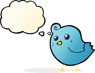 cartoon bird with thought bubble