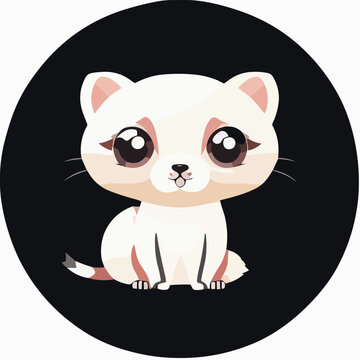 Cute vector illustration of ferret or mangust