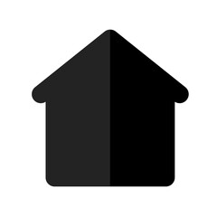 isolated single home page icon button, simple monochrome house icon