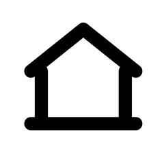 isolated of single icon home page button, house icon with bold outline 