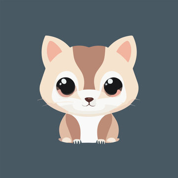 Cute vector illustration of ferret or mangust