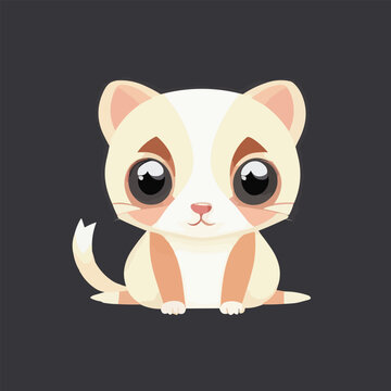 Cute vector illustration of ferret or mangust