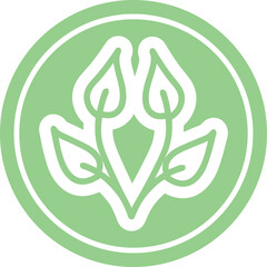 natural leaf circular icon symbol