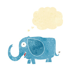 cartoon baby elephant with thought bubble