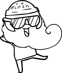 happy pink bearded man