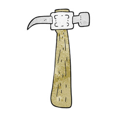 freehand textured cartoon hammer