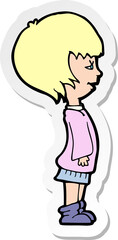 sticker of a cartoon girl