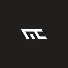 letter mc simple geometric sharp logo vector