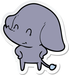 sticker of a cute cartoon elephant
