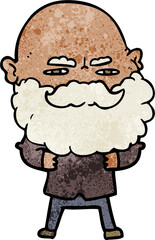 Obraz premium cartoon man with beard frowning
