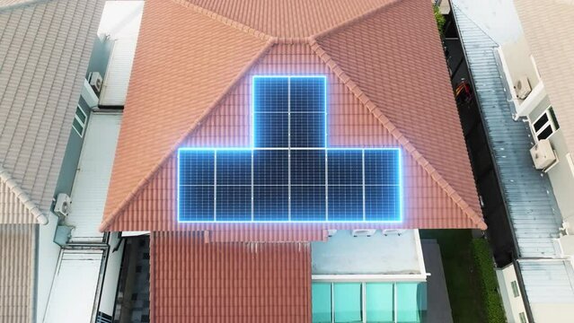 Go green save the planet earth net zero low CO2 emission cost reduce. Internet of things smart home future eco friendly life with IOT panels cells grid sun light hybrid inverter electric power supply.