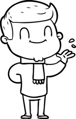 cartoon friendly man