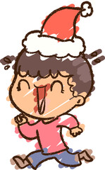 Christmas Boy Chalk Drawing