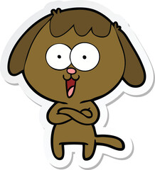 sticker of a cute cartoon dog