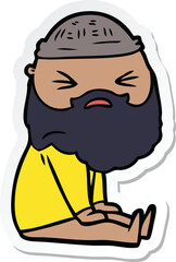 sticker of a cartoon man with beard