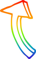 rainbow gradient line drawing of a cartoon pointing arrow