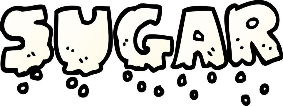 cartoon doodle word sugar