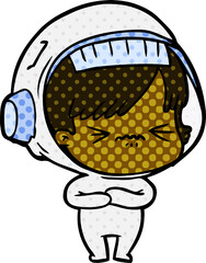 angry cartoon space girl
