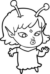 Obraz premium pretty cartoon alien girl