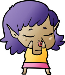 pretty cartoon elf girl