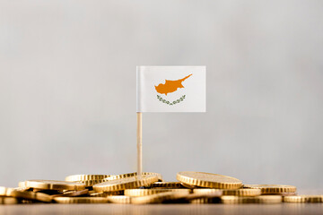 The Flag of Cyprus with Coins.