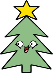 cute cartoon of a christmas tree