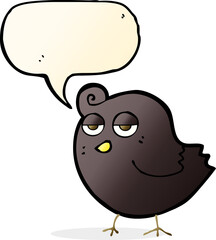cartoon bird with speech bubble