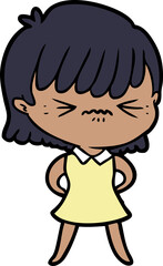 annoyed cartoon girl