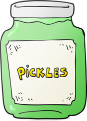 freehand drawn cartoon pickle jar