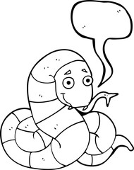freehand drawn speech bubble cartoon snake
