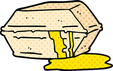 comic book style cartoon greasy take out food