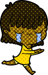 cartoon woman crying