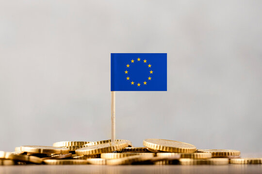 The Flag of Europe with Coins.