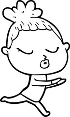 cartoon calm woman
