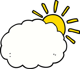 cartoon sun and cloud symbol