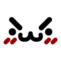 cute mean cat emoticon face icon